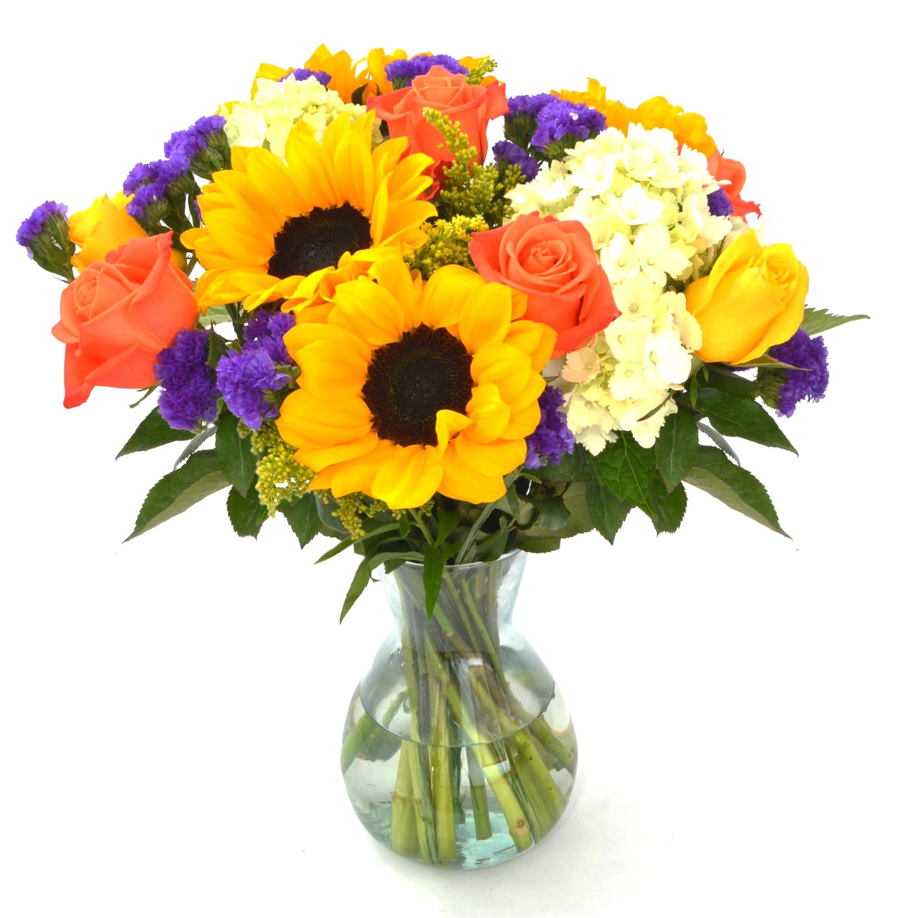 Daydream with Vase | Orange  Yellow  Green Arrangement by Arabella Bouquets | Real Fresh Flowers for Delivery  Gift for Birthday  Congratulations  Mother s Day