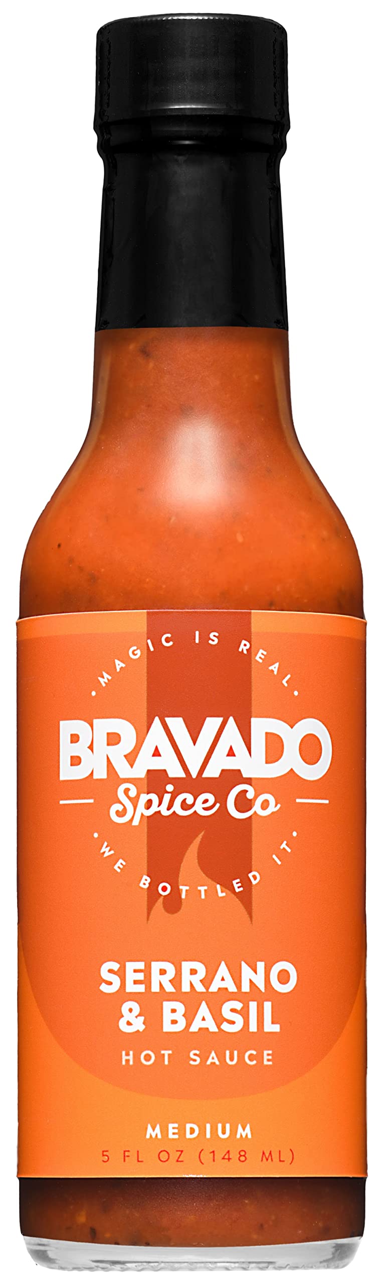 Bravado Spice Serrano and Basil Hot Sauce, Gluten Free, Vegan, Low Carb, 5 Fl Oz