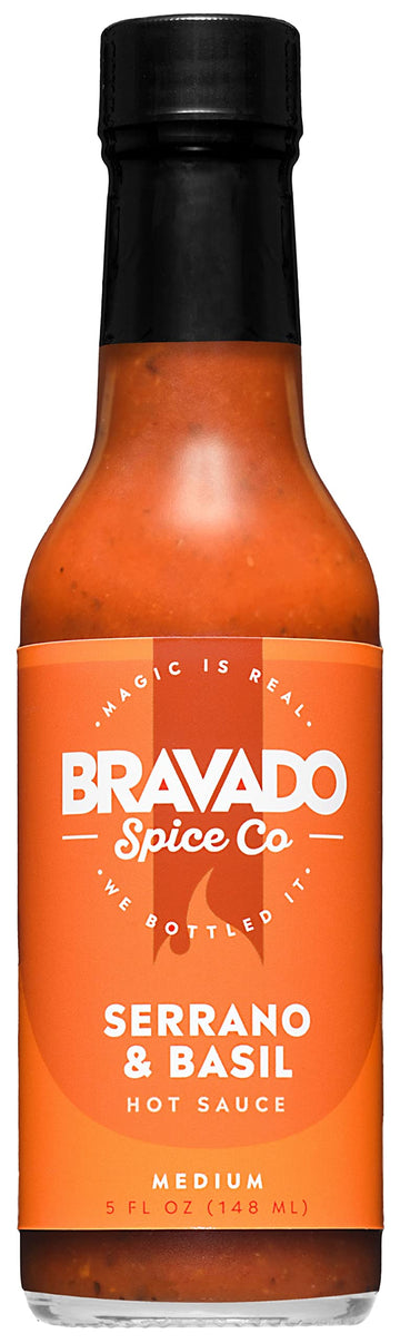 Bravado Spice Serrano and Basil Hot Sauce, Gluten Free, Vegan, Low Carb, 5 Fl Oz