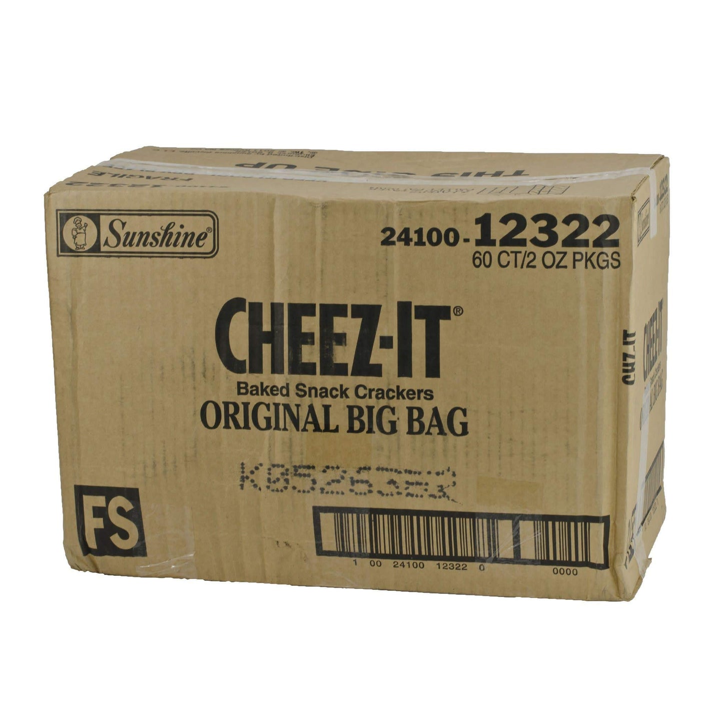 CHEEZ-IT Baked Snack Crackers, Original Crackers, 2-Ounce Bags (Pack of 60)