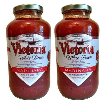 Victoria White Linen Marinara Sauce, 40 Ounce (Pack Of 2)