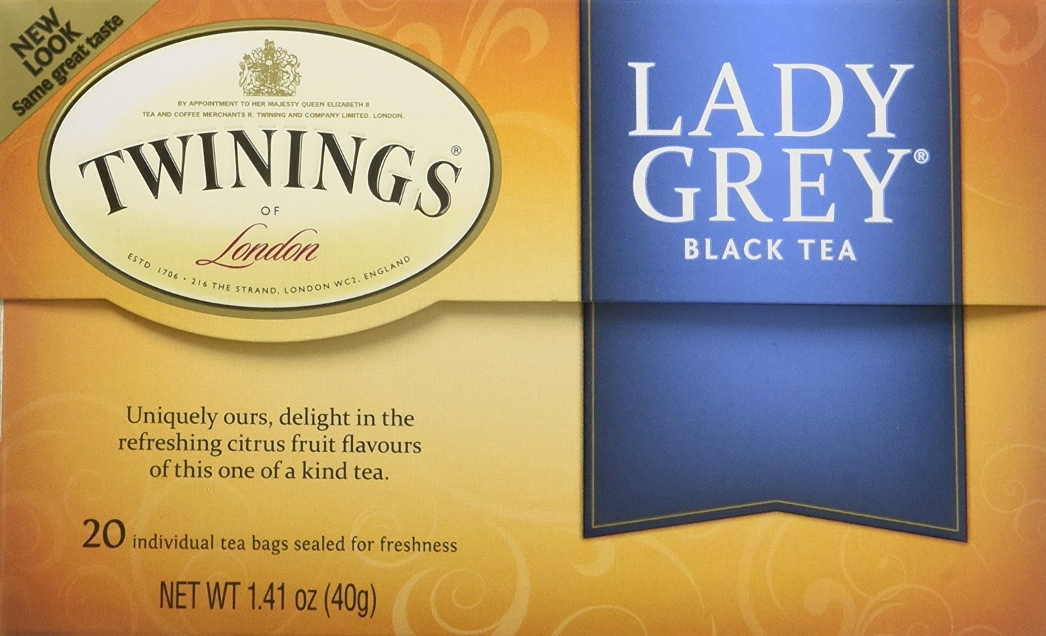 Twinings Lady Grey Tea, Tea Bags, 1.41 Oz, 20 Ct
