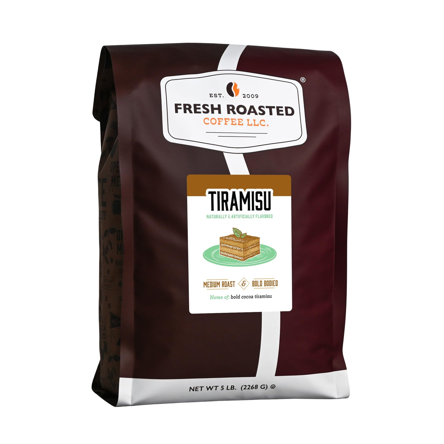 Fresh Roasted Coffee Tiramisu Flavored Ground Coffee, Medium Roast, 80 Ounce