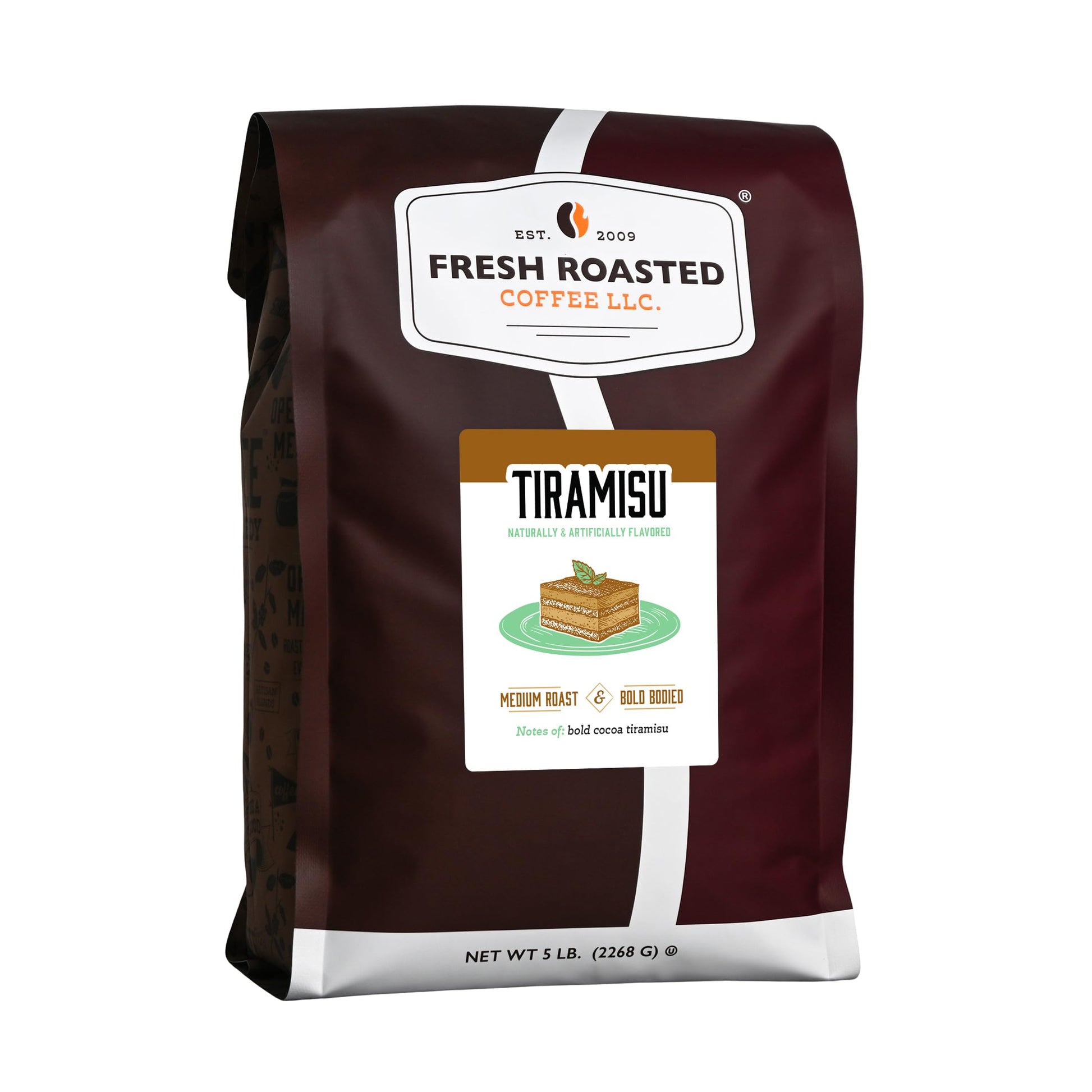 Fresh Roasted Coffee Tiramisu Flavored Ground Coffee, Medium Roast, 80 Ounce