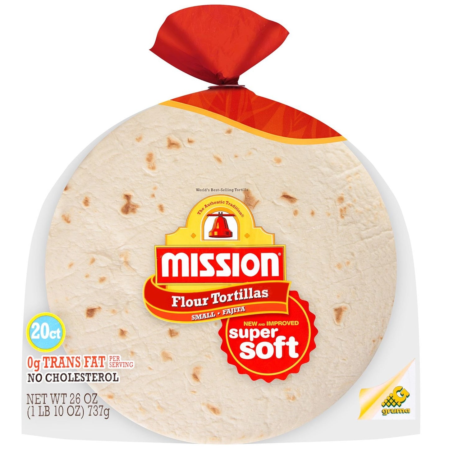 Mission, 6 Flour Tortillas, 20 Count, 26oz Bag (Pack of 2)