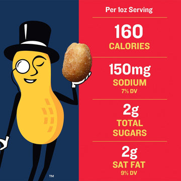 PLANTERS Dry Roasted Peanuts, 34.5 oz. Resealable Plastic Jar - Peanuts with Sea Salt - Peanut Snacks - Shareable Snacks - Heart