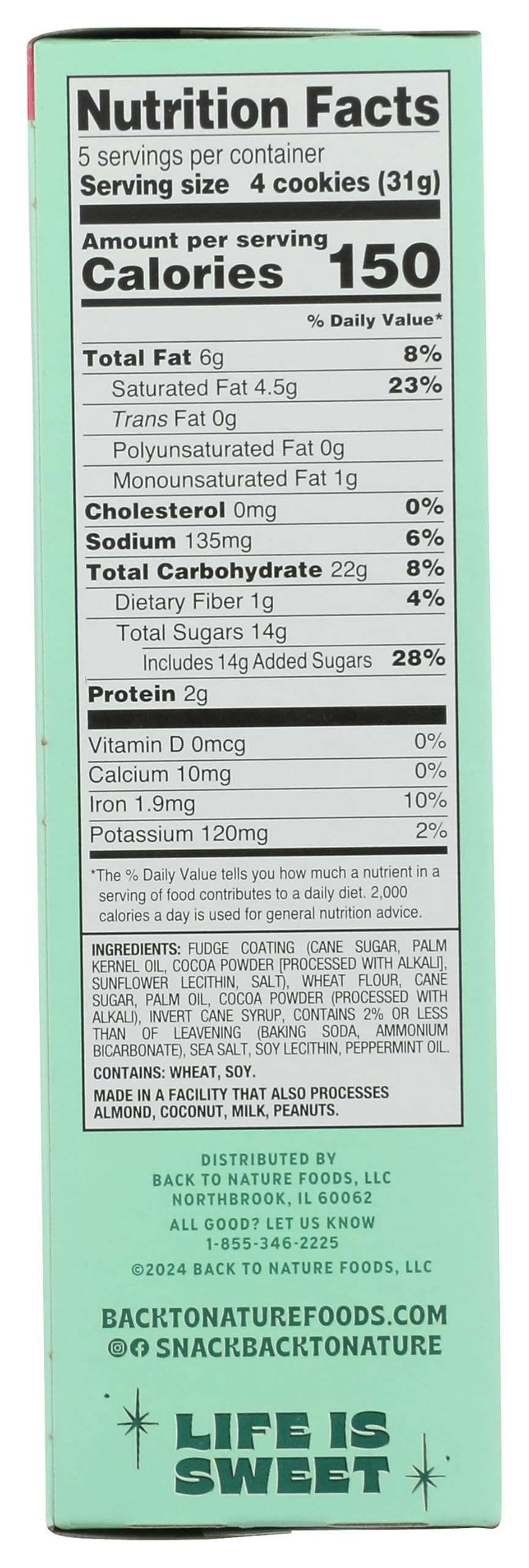 BACK TO NATURE Fudge Mint Cookies, 5.5 OZ