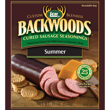 Lem Backwoods Cured Sausage Seasoning With Cure Packet, Summer Sausage