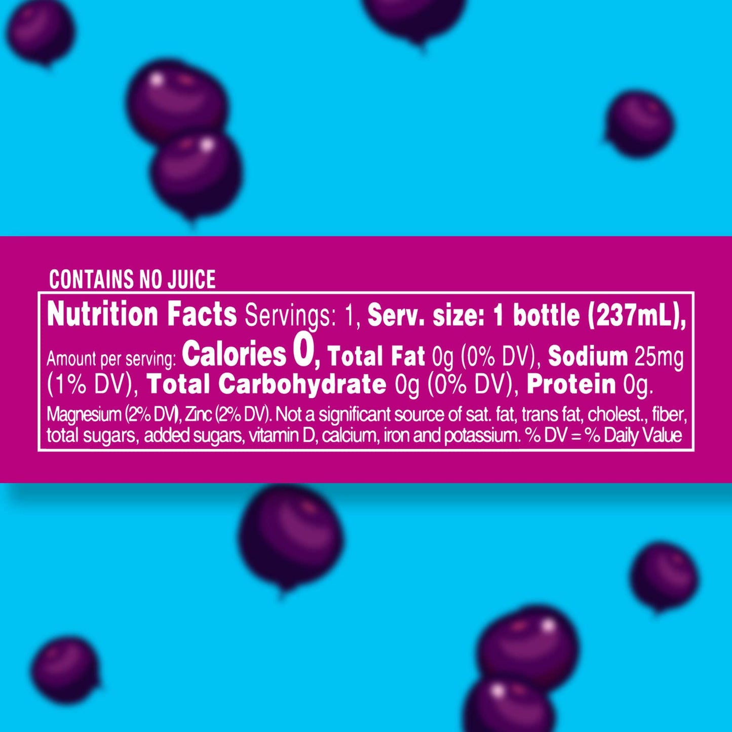 Splash Refresher Acai Grape Flavored Water, 8 Fl Oz, Plastic Bottle Pack Of 12