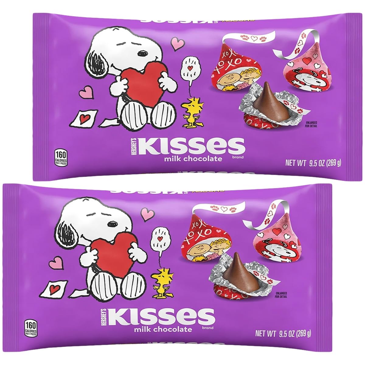 Valentines Day Hersheys Kisses Milk Chocolate Snoopy & Friends Candy - Delicious Melt-In-Your-Mouth Special Snoopy And Friends F