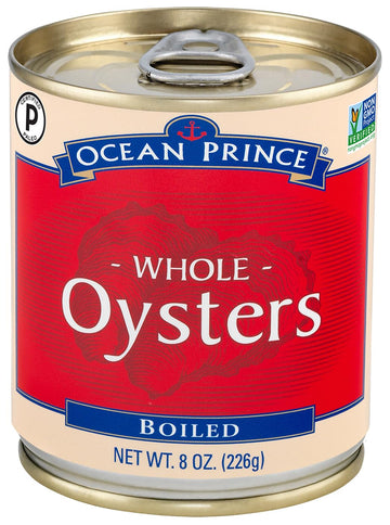Crown Prince Boiled Oysters, 8-Ounce Cans, Pack of 12, Seafood Snack