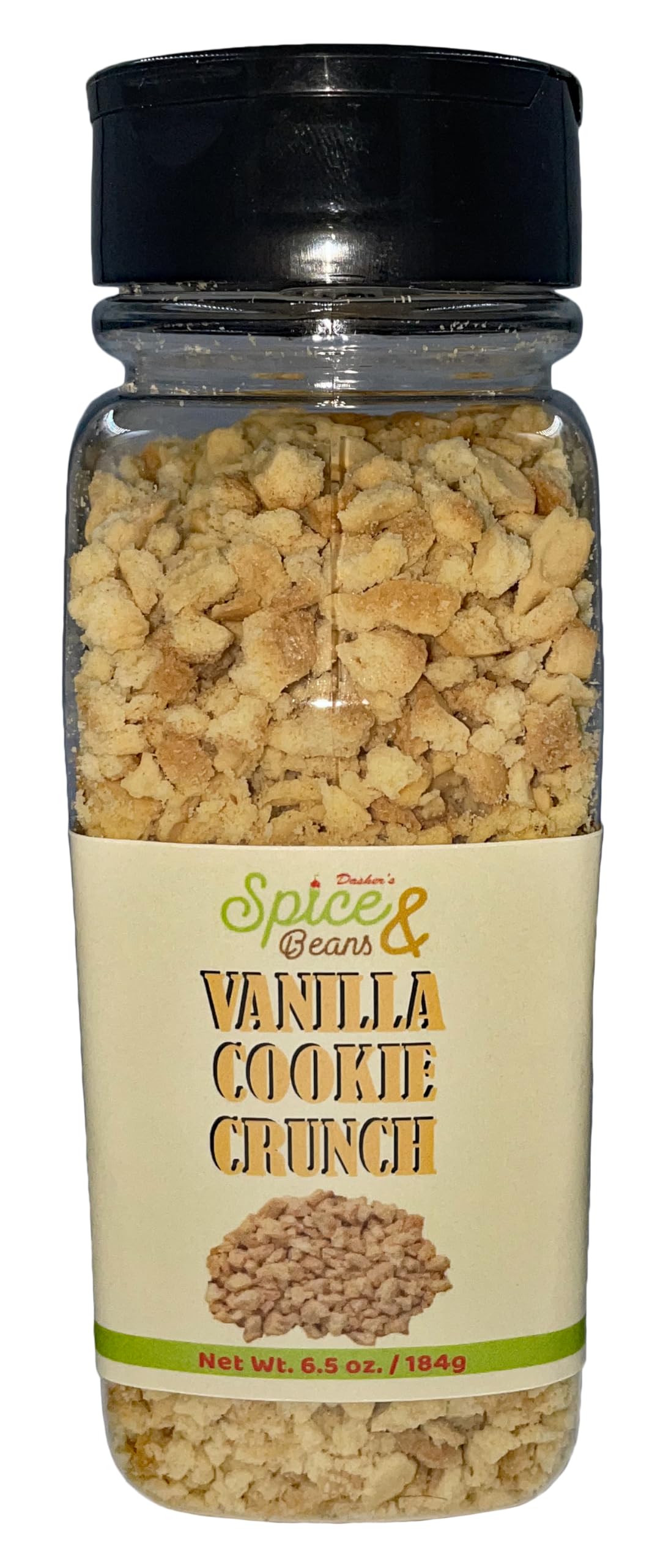 Vanilla Cookie Crunch | Ice Cream Topping & Cake Decoration | by Dashers Spice & Beans | 6.5 oz.