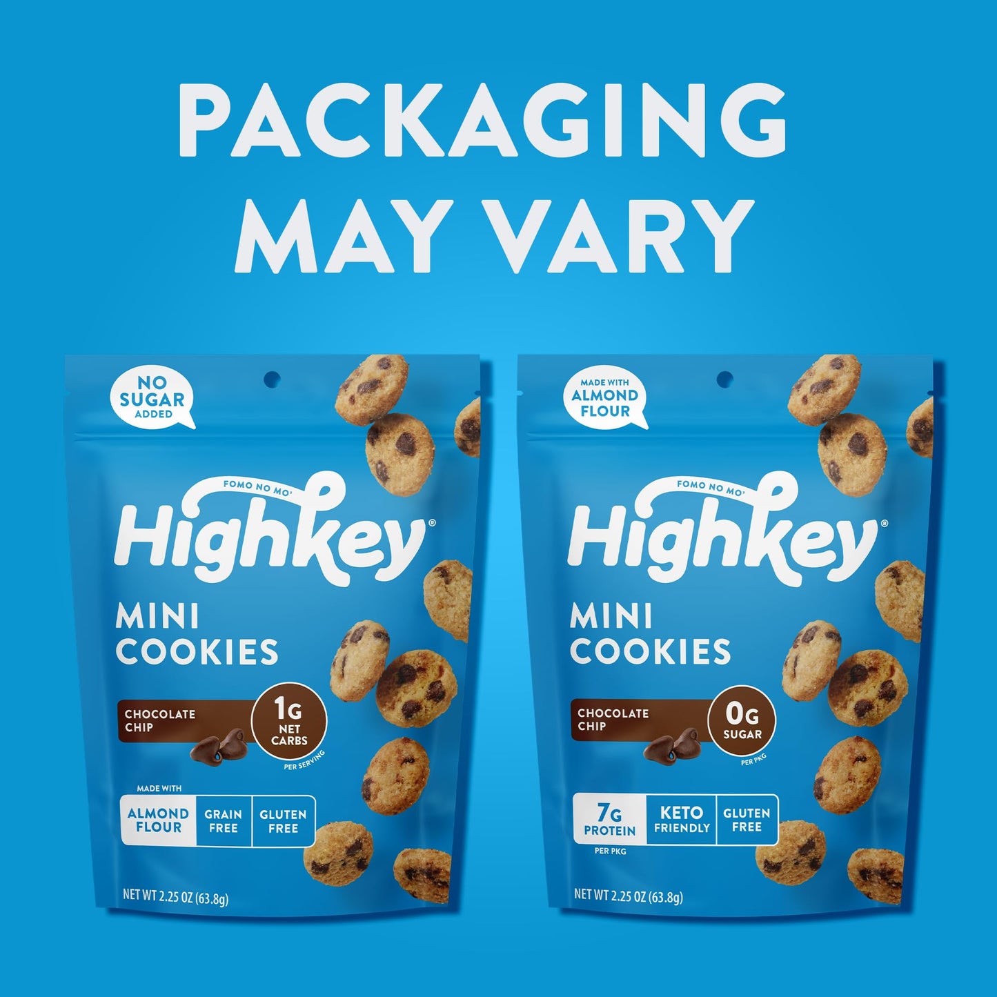 Highkey Keto Chocolate Chip Mini Cookies - Gluten Free Sugar Free Cookies Keto Snack Low Carb Snacks Healthy Protein Diabetic Dessert Food Low Sugar Treat Diet Friendly Sweets 3 Pack + Arcade
