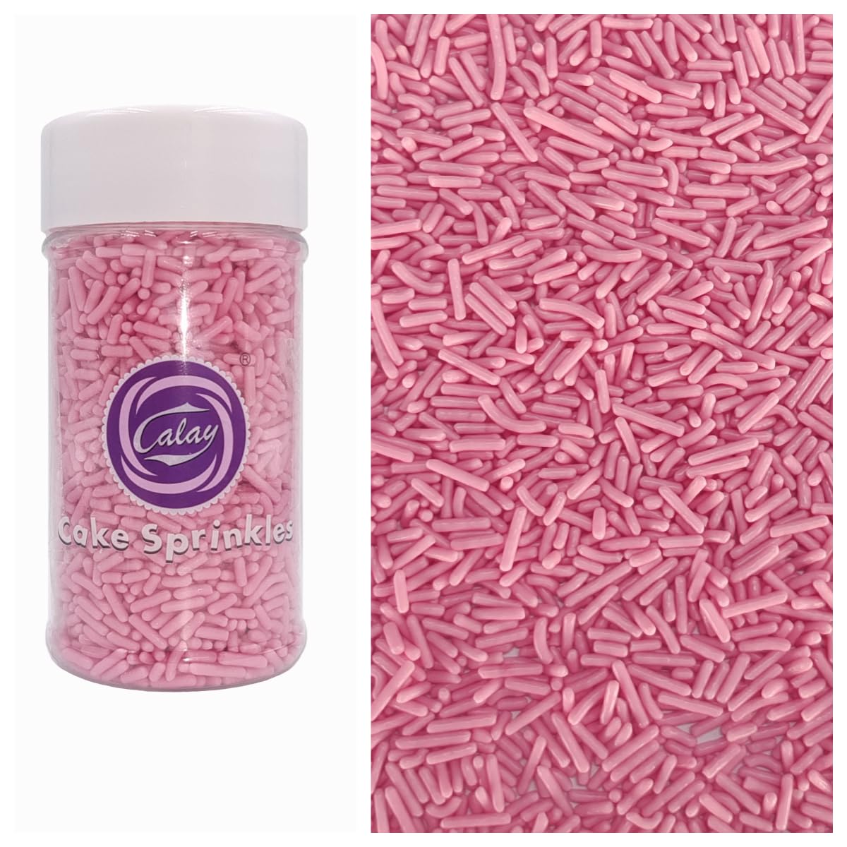 Sentovac Edible Pink Jimmies Sprinkles for Cake Decorating Baking | Cupcake Cookie and Ice Cream Toppers Cake Decorations| Celeb