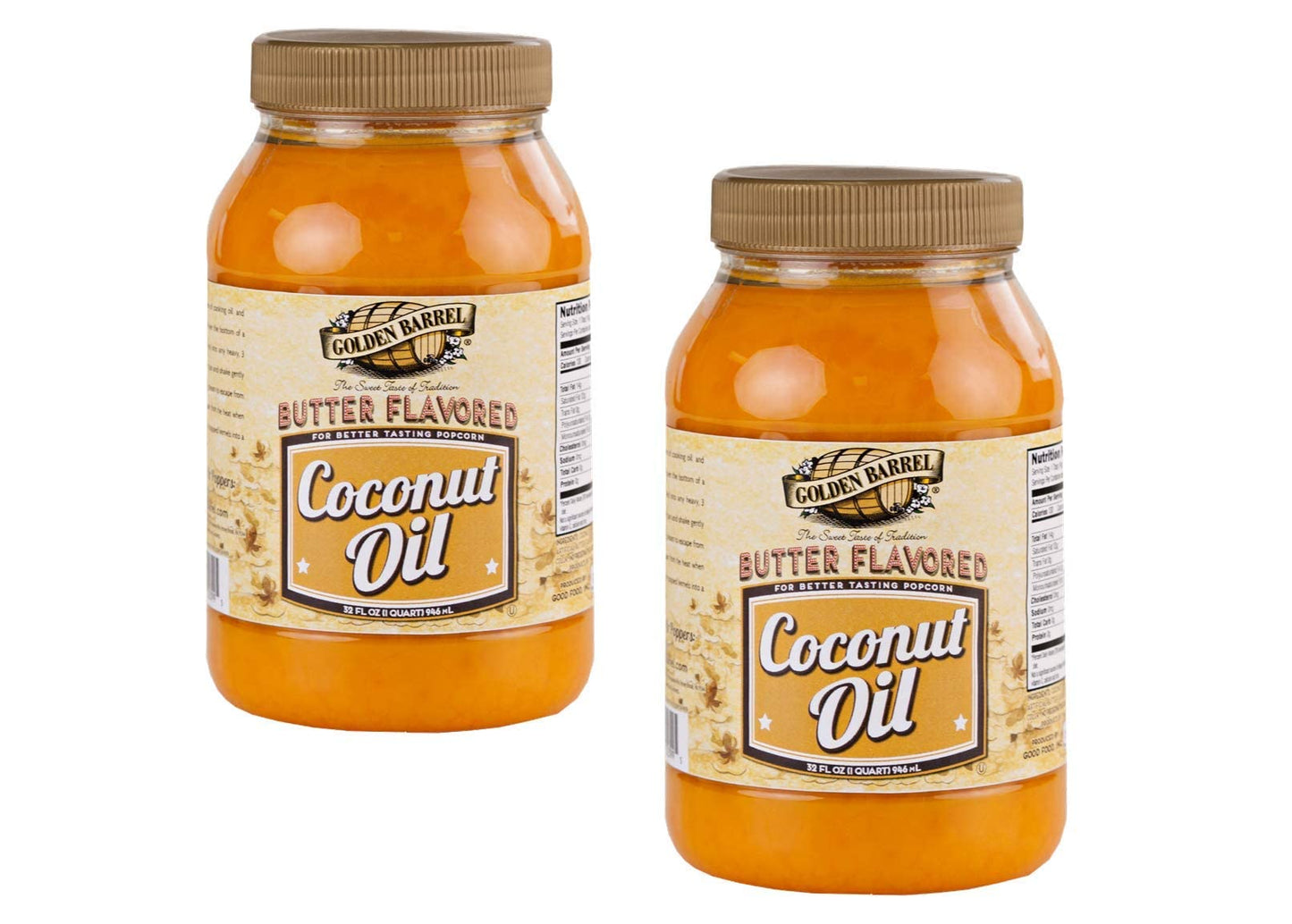 Golden Barrel Butter Flavored Coconut Oil (32 Oz.) 2 Pack