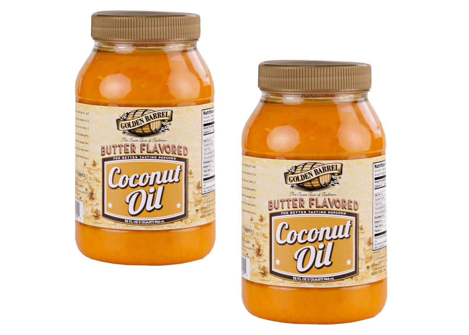 Golden Barrel Butter Flavored Coconut Oil (32 Oz.) 2 Pack