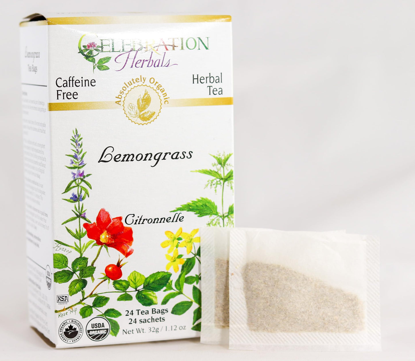 Celebration Herbals Organic Lemongrass Tea, 24 Count, 32g