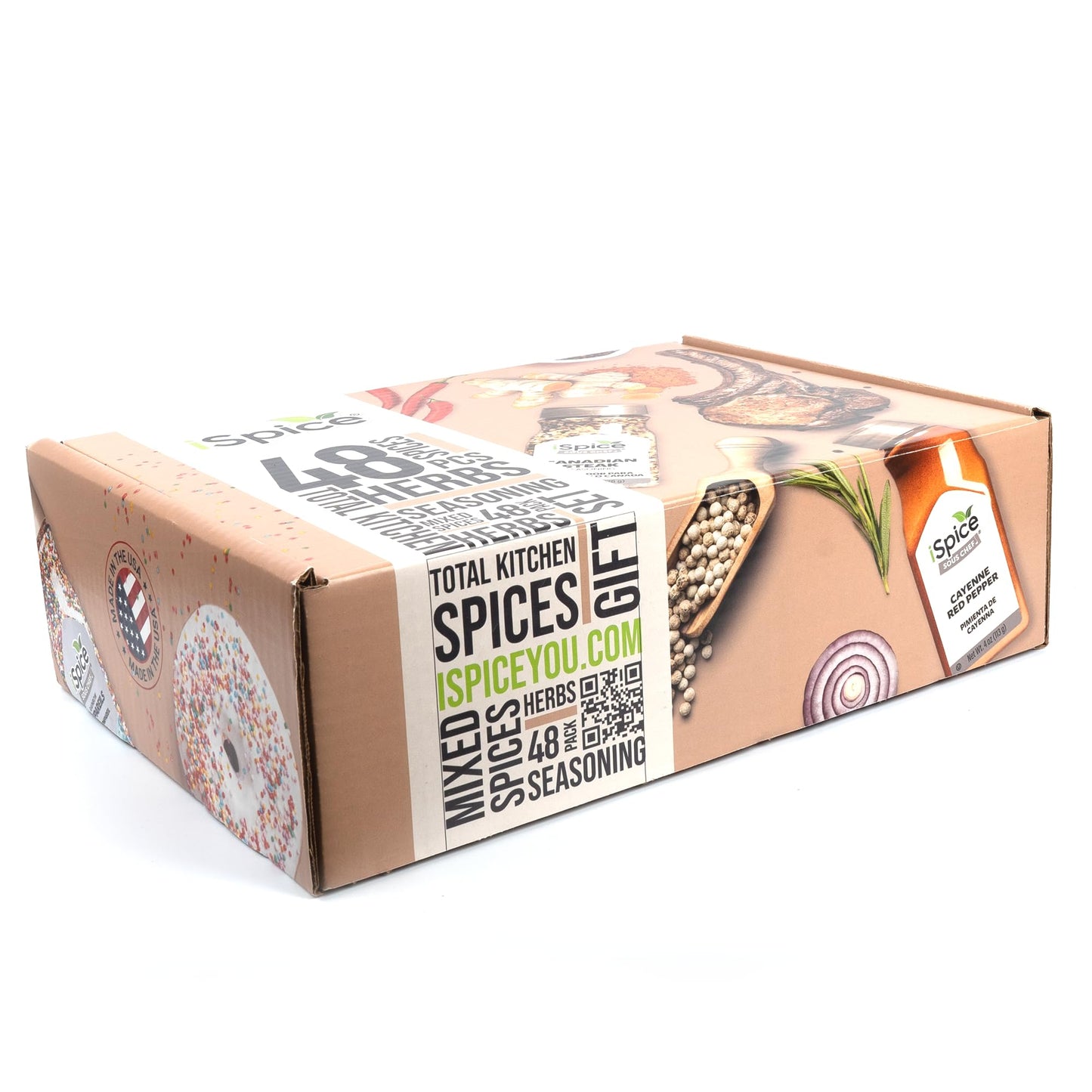 iSpice 48-Pack Starter Spice Set - Essential Herbs & Spices for Cooking - 5.29 Ounce Each - All-Natural, Kosher, Non-GMO