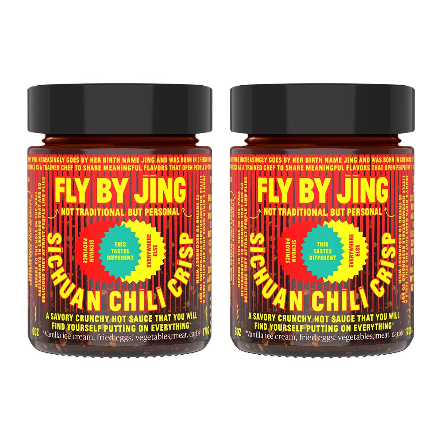 Flybyjing Sichuan Chili Crisp, Gourmet Spicy Tingly Crunchy Hot Savory All-Natural Chili Oil Sauce W/Sichuan Pepper, Versatile H