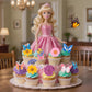 Rylenor 60 PCS Edible Cake Toppers - Dried Pressed Flowers & Wafer Butterflies, 1 inch, Colorful for Weddings & Birthdays