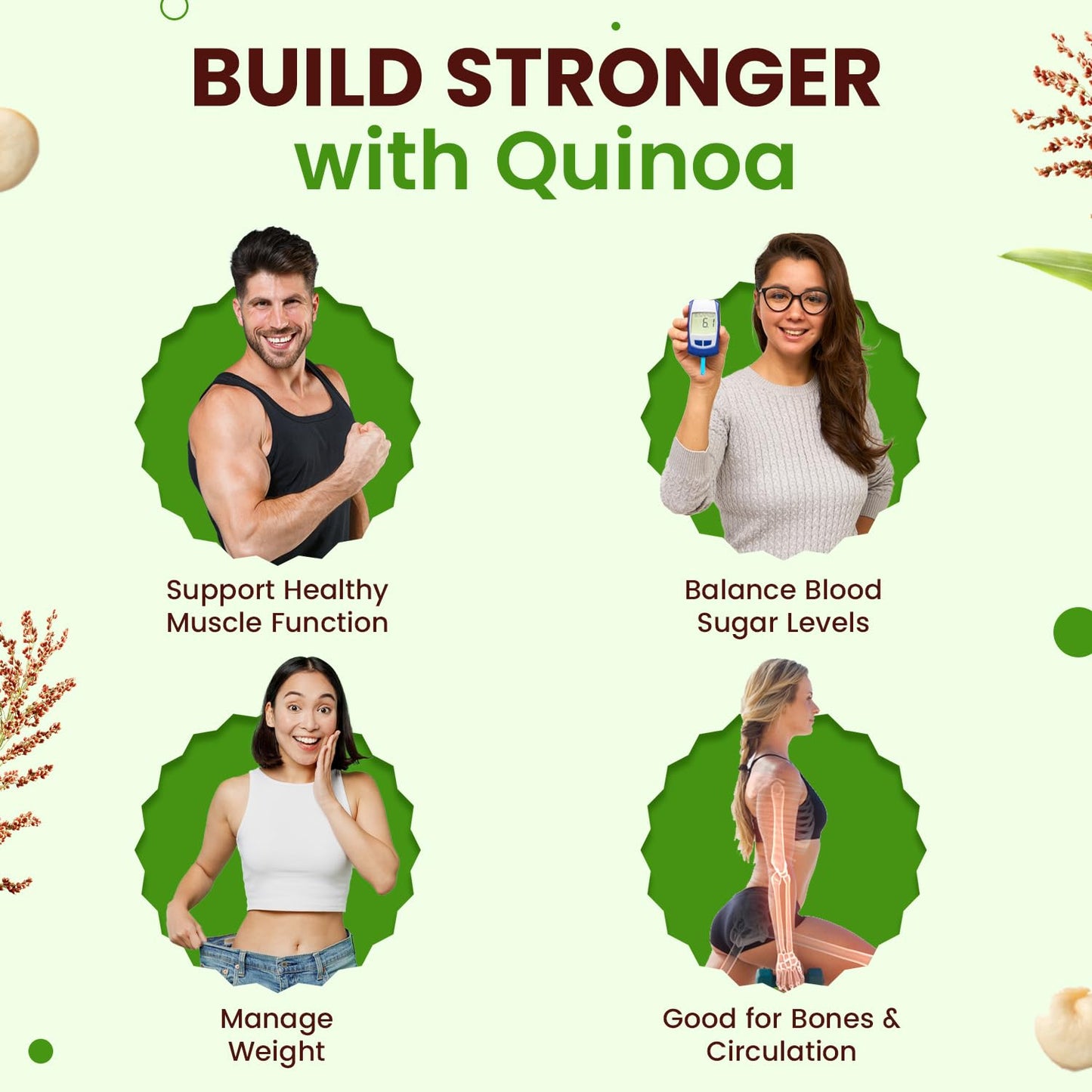 Neuherbs Raw Unroasted White Quinoa For Weight Management, Rich In Iron, Fiber And Gluten Free : 1 Kg