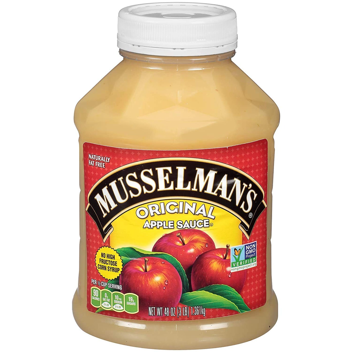 Musselmans Original Apple Sauce, 48 Ounces, Pack of 2, 3 Pound