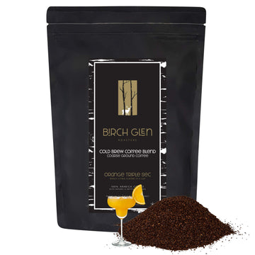 1 Lb Orange Triple Sec Flavored Cold Brew Coffee Blend, Coarse Ground Colombian - Birch Glen Roasters - 16 Oz Resealable Bag Mai