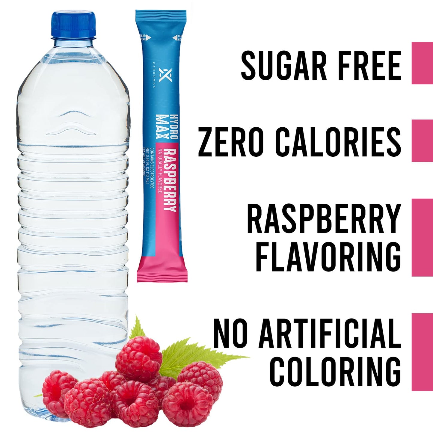 Cardomax Hydration Drink Mix - Hydromax Electrolyte Packets, Zero Calories, Sugar-Free, Keto-Friendly - 15 Single Serve Sticks (