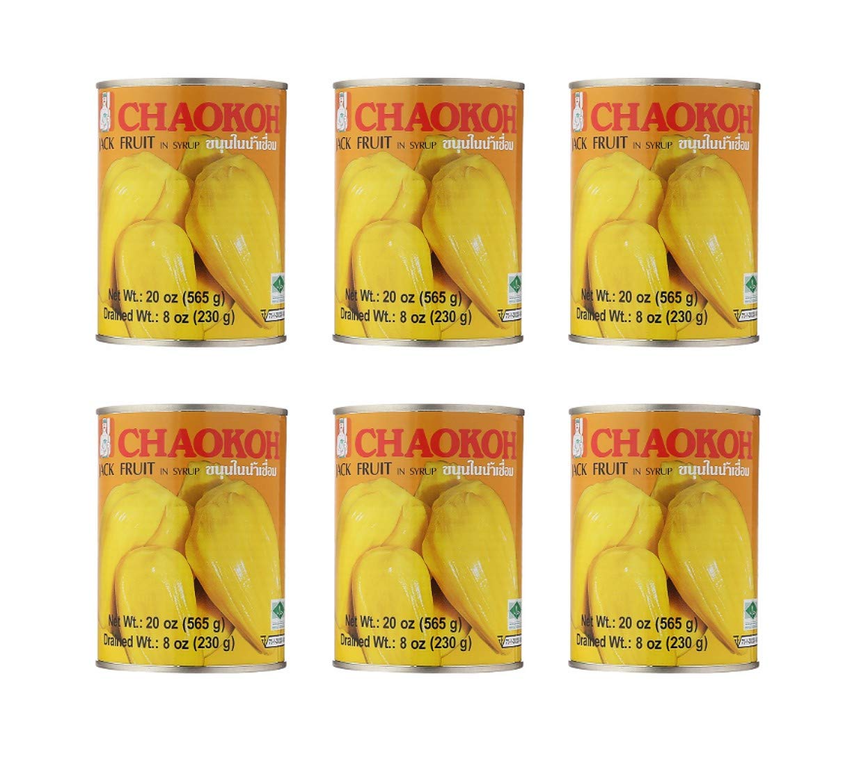 Chaokoh Jackfruit in Syrup 20oz (6 Pack)