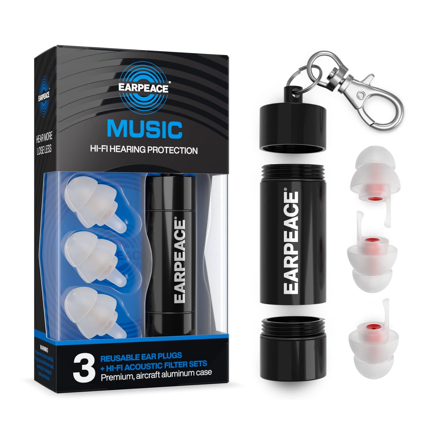 Earpeace Music - Concert Ear Plugs - High Fidelity Ear Plugs For Concerts - Noise Canceling Musicians Ear Plugs - Reusable - Noi