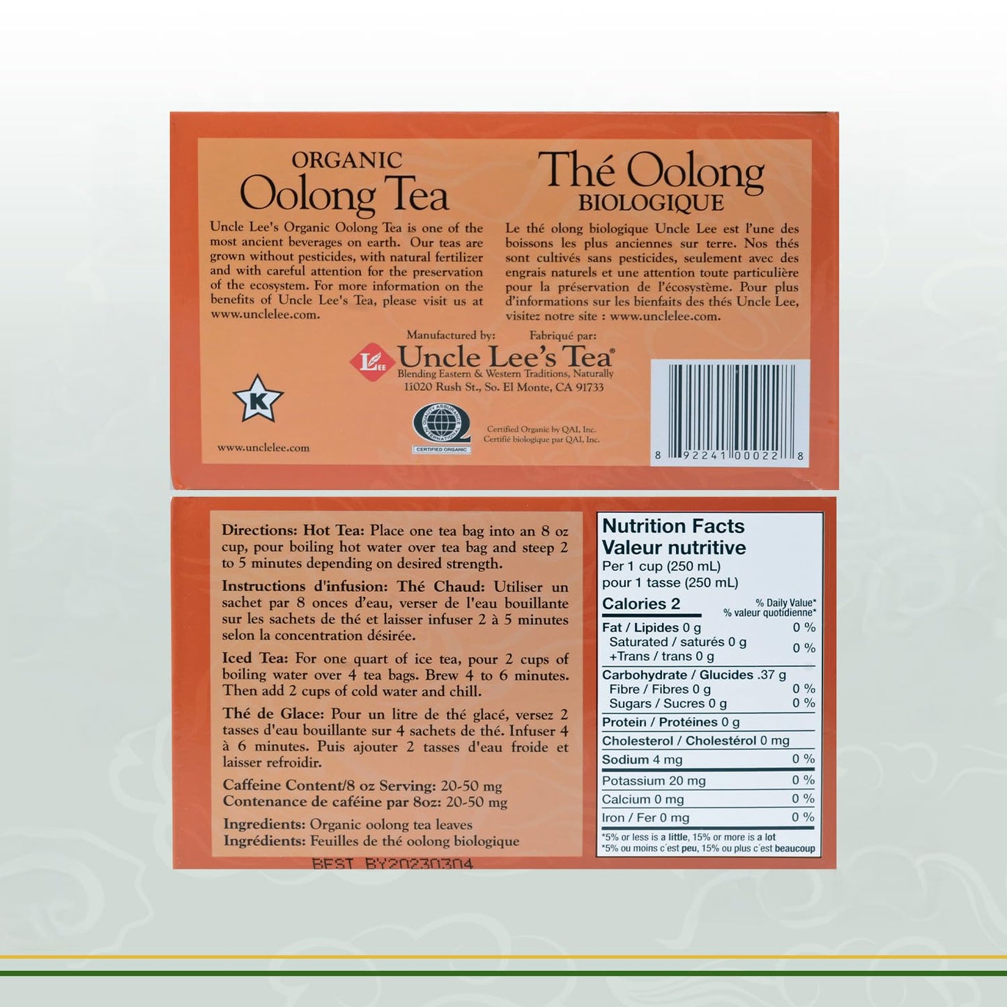 Uncle Lees Tea Organic Oolong Tea, 40 Tea Bags, Rich in Antioxidants, Model 892241000228