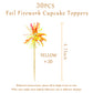 Takemay Cupcake Toppers, 30PCS Sparkle Yellow Foil Firework Picks for Party, Birthday, Wedding