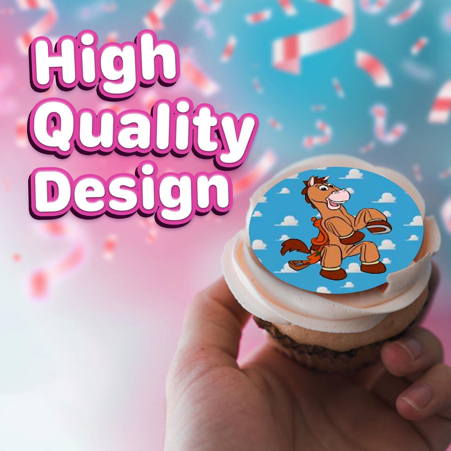 HAPPY CHOICES Edible Cupcake Toppers - Classic Story Theme, 30 Count, Wafer Paper