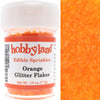 Hobbyland Edible Glittery Flakes (Orange Glitter Flakes, 1/4 oz)