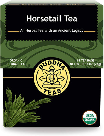 Buddha Teas Organic Herbal Tea - Horsetail - Caffeine Free - 18 Count (Pack of 1) - Non-GMO, Kosher, with B Vitamins & Antioxidants