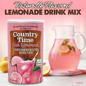 Powdered Pink Lemonade Drink Mix- Countrytime Refreshing Pink Lemonade Mix Powder Drink With Other Natural Flavor - Packaged In