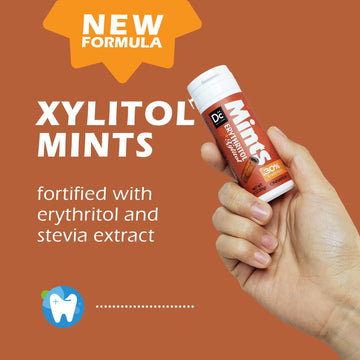 Dc24 Daily Care Xylitol Erythritol Mints, No Aspartame Sugar Free Mints, Low-Calorie, Dry Mouth Mints Keto Cinnamon 30 Pieces (P