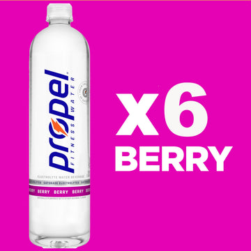 Propel Berry Flavored Water, Pack of 6, 33.8 Fl Oz Each, Clear