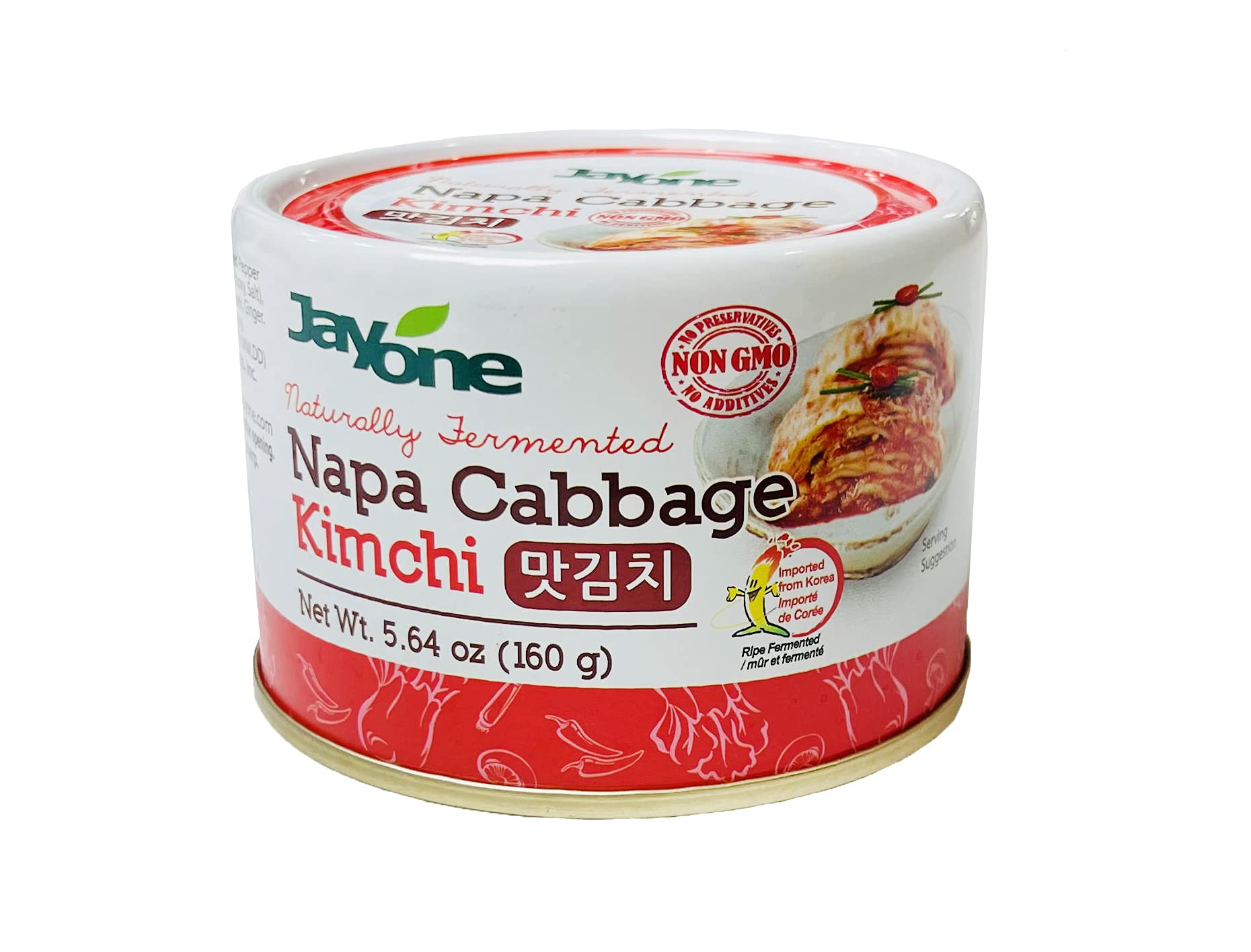 Korean Canned Kimchi, Napa Cabbage Kimchi, Naturally Fermented, Non-Gmo, No Preservatives, No Additives- (5.64Oz)