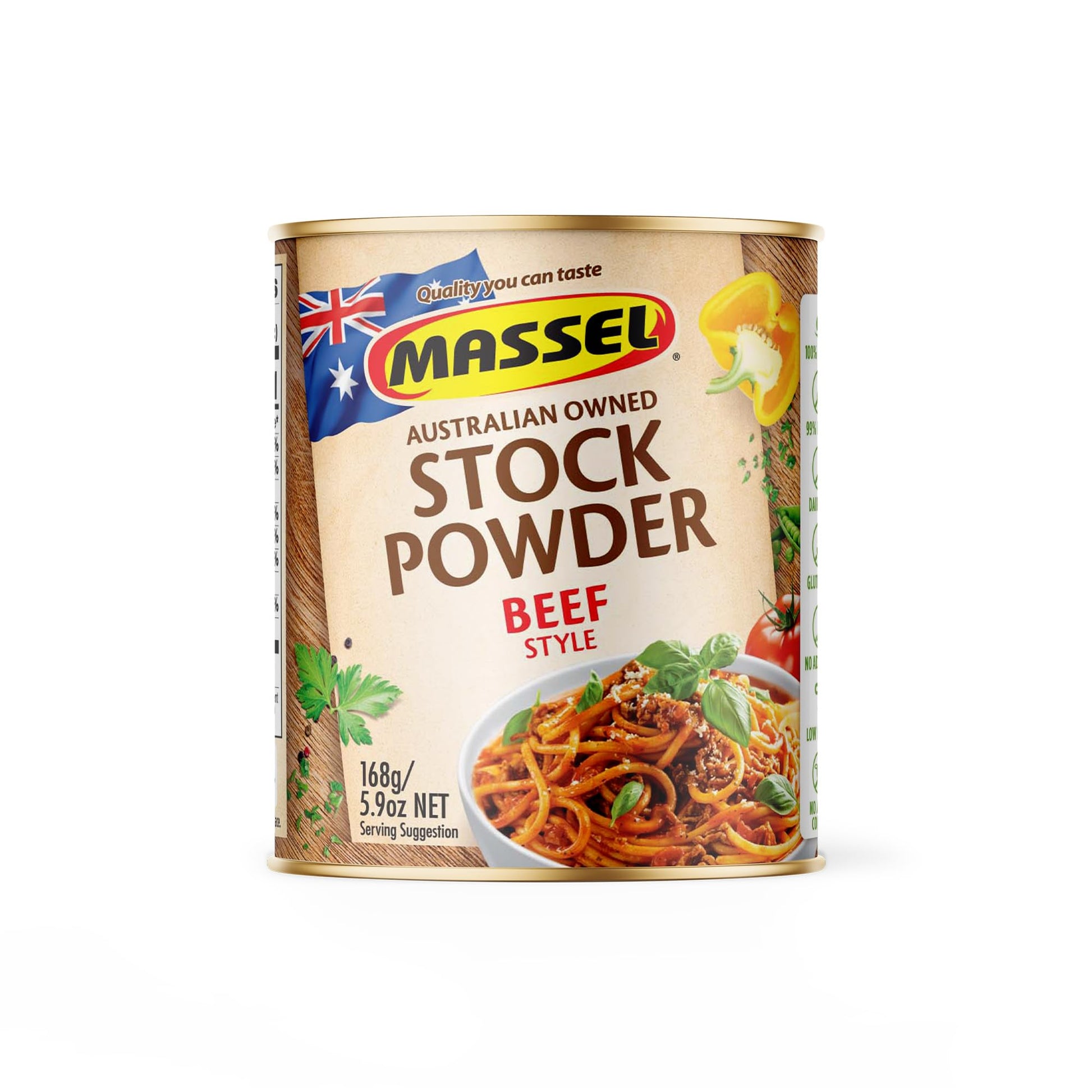 Massel Beef Style Bouillon Powder, Gluten Free, Low Fodmap Stock, Fat Free, MSG Free, Dairy Free, Non GMO, 0g Trans Fat, Soup Ba