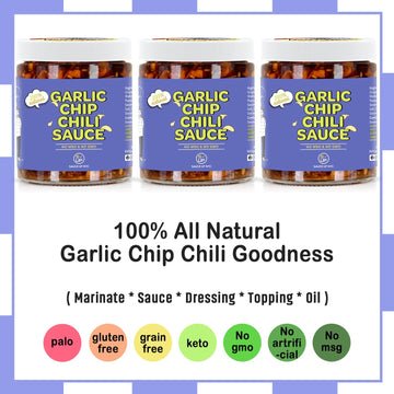 Sauce Up Original Garlic Chip Chili Sauce | Original Flavor | All-Natural, Keto, Gluten-Free, No Msg | Fried Garlic, Mexican Chi