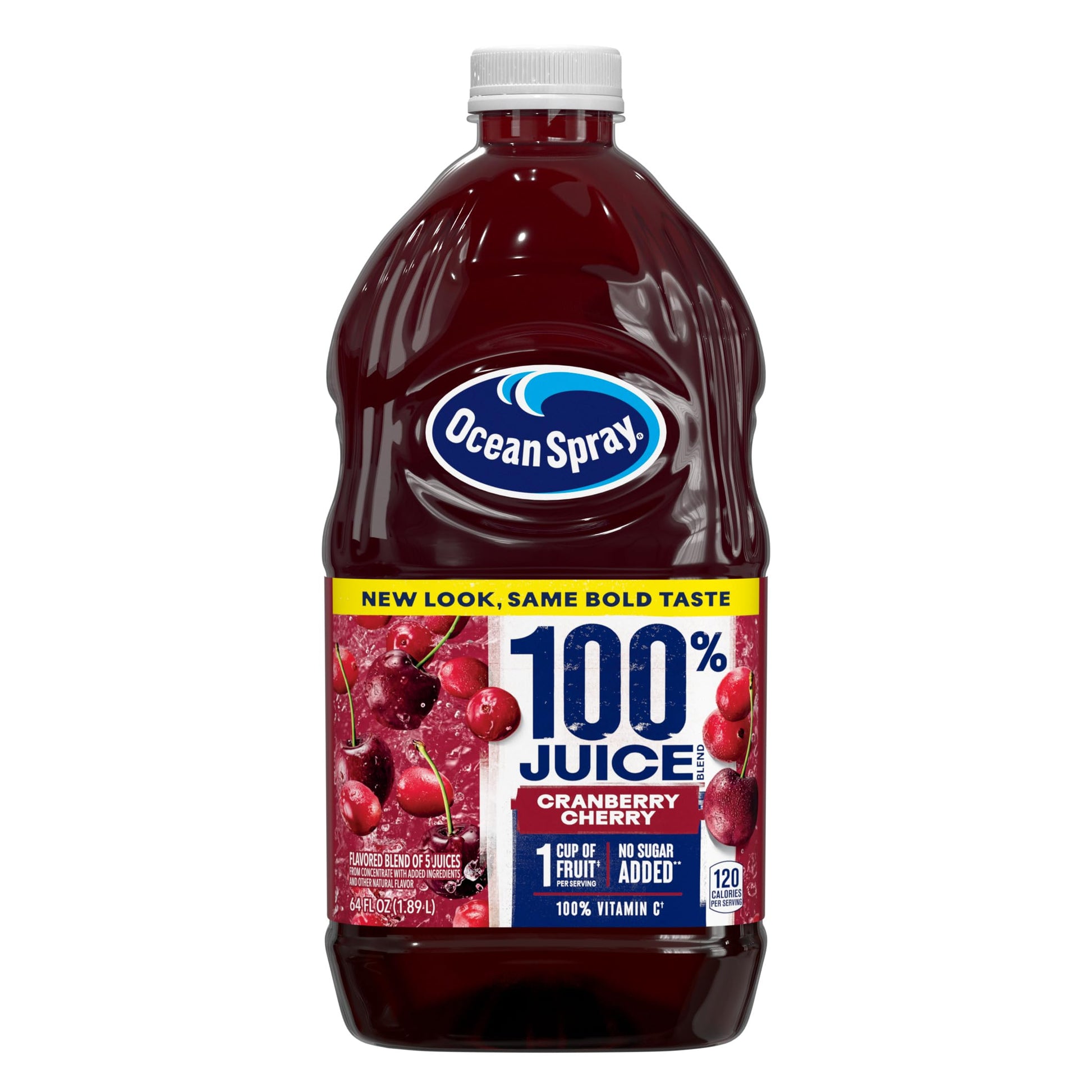 Ocean Spray 100% Juice Cranberry Cherry Juice Blend  64 Fl Oz Bottle (Pack Of 8)