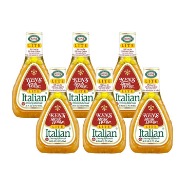 Ken's Steak House Lite Italian Dressing & Marinade, 16 Fl Oz (Pack of 6)