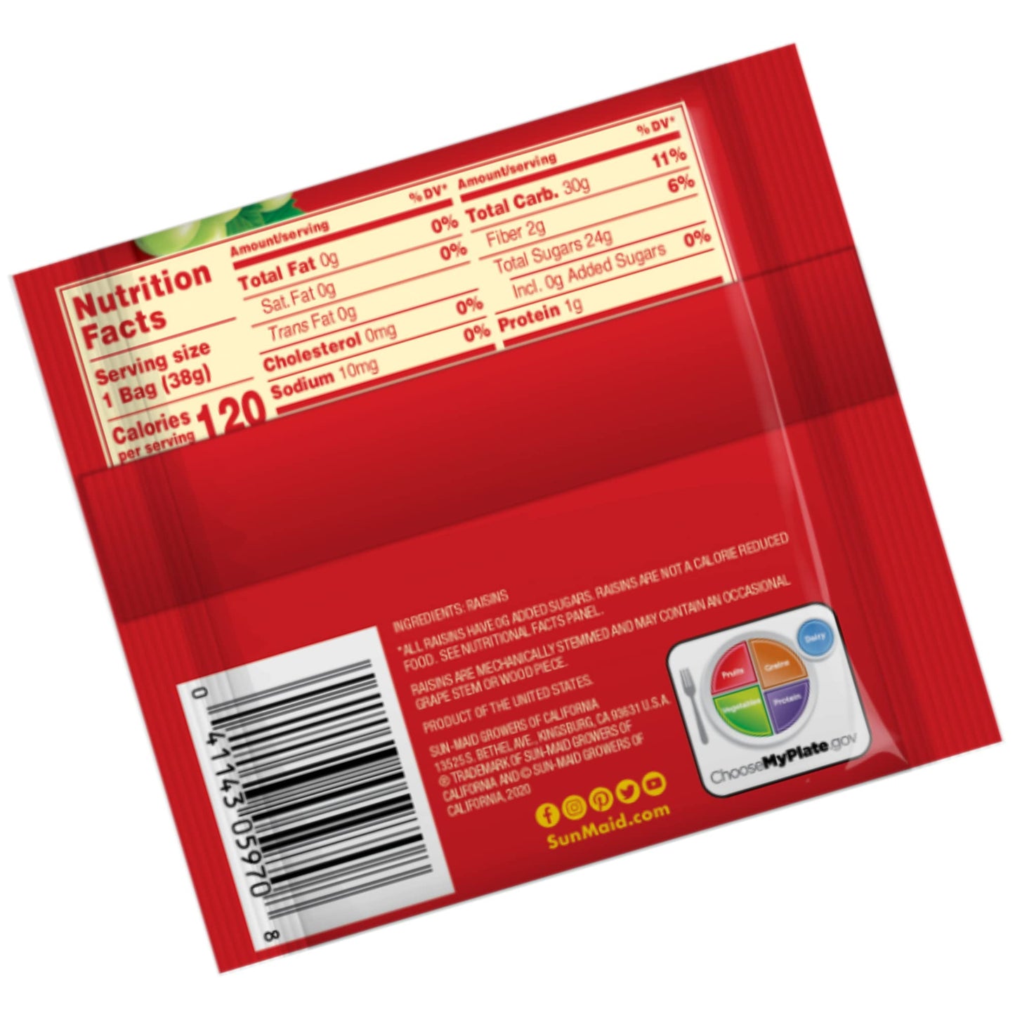Sun-Maid California Sun-Dried Raisins - (Pack Of 200) 1.33 Oz Snack-Size Pouch - Dried Fruit Snack For Lunches, Snacks, And Natu