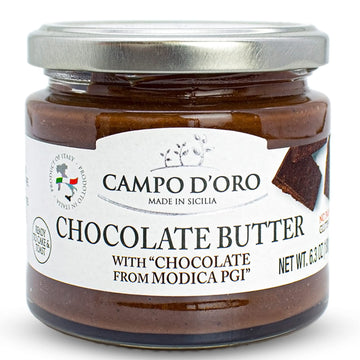 CAMPO DORO Premium Chocolate Spread, DOP Certified Modica Chocolate, Creamy, 6.35oz, No Palm Oil