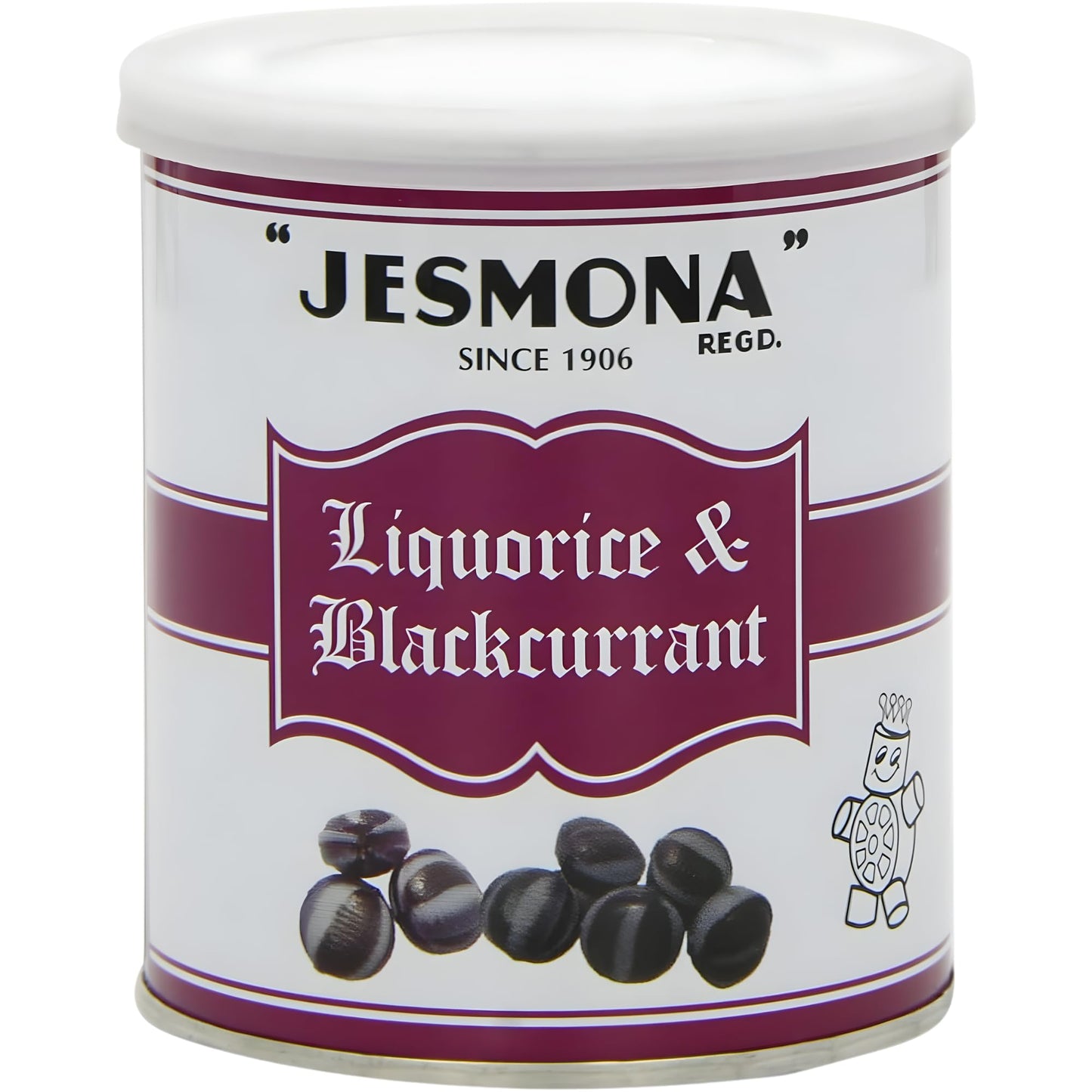 Jesmona Licorice & Blackcurrant Candy | British Hard Boiled Sweets Tin | Traditional Candy From England | Imported From Uk | Classic Gift For Scottish Food Lovers | 8.82 Oz (250G)