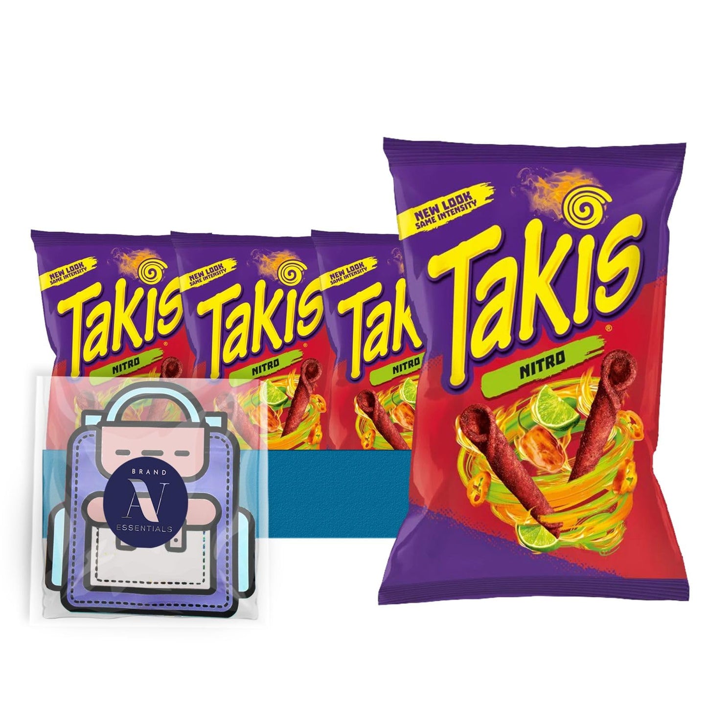 Takis Nitro Sharing Size Rolled Tortilla Chips 4-Pack, Hot Chili Pepper, 9.9 oz Bags