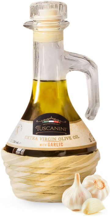 Tuscanini Garlic Infused Extra Virgin Olive Oil 250Ml, Imported From Italy, Cold-Pressed, Luxurious Taste, All Natural, Non Gmo,