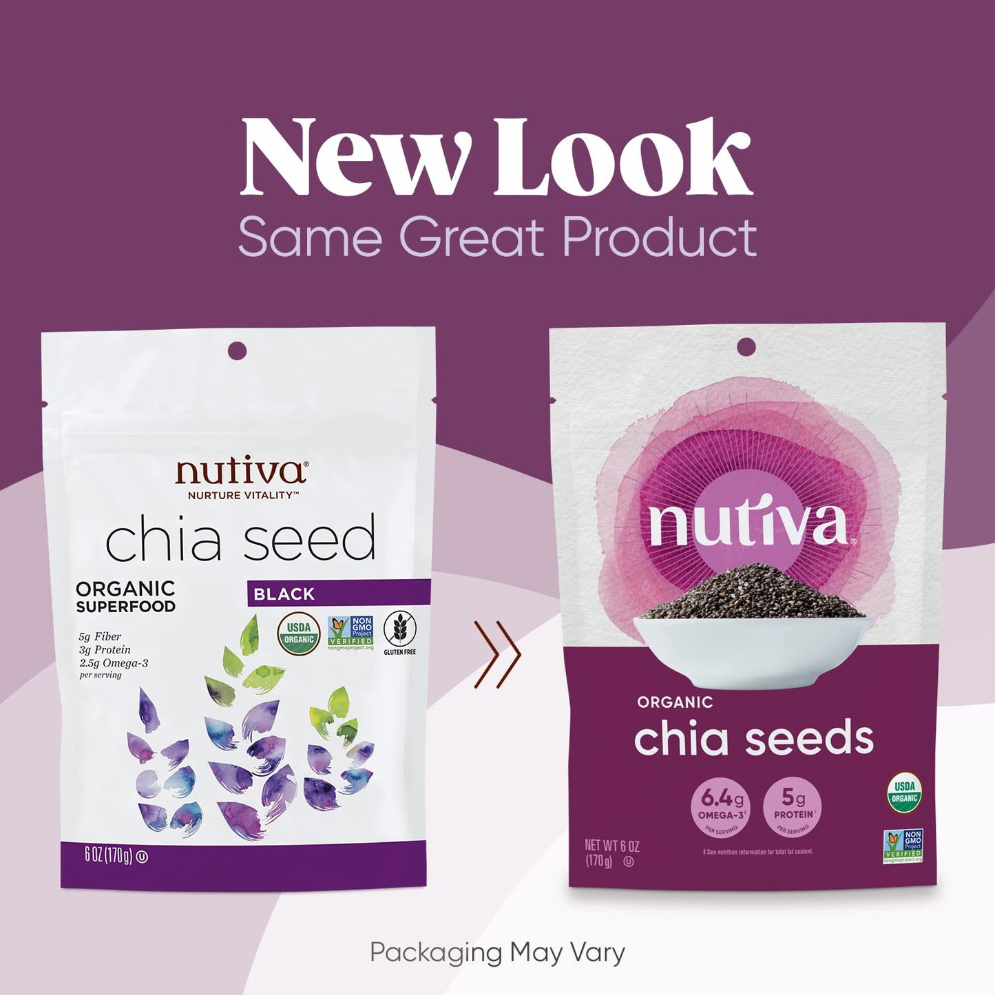 Nutiva Organic Black Chia Seeds, 6 Oz, Non-GMO, Vegan, Gluten-Free, Keto, Whole 30 Approved, Nutrient-Dense, 3g Protein & 5g