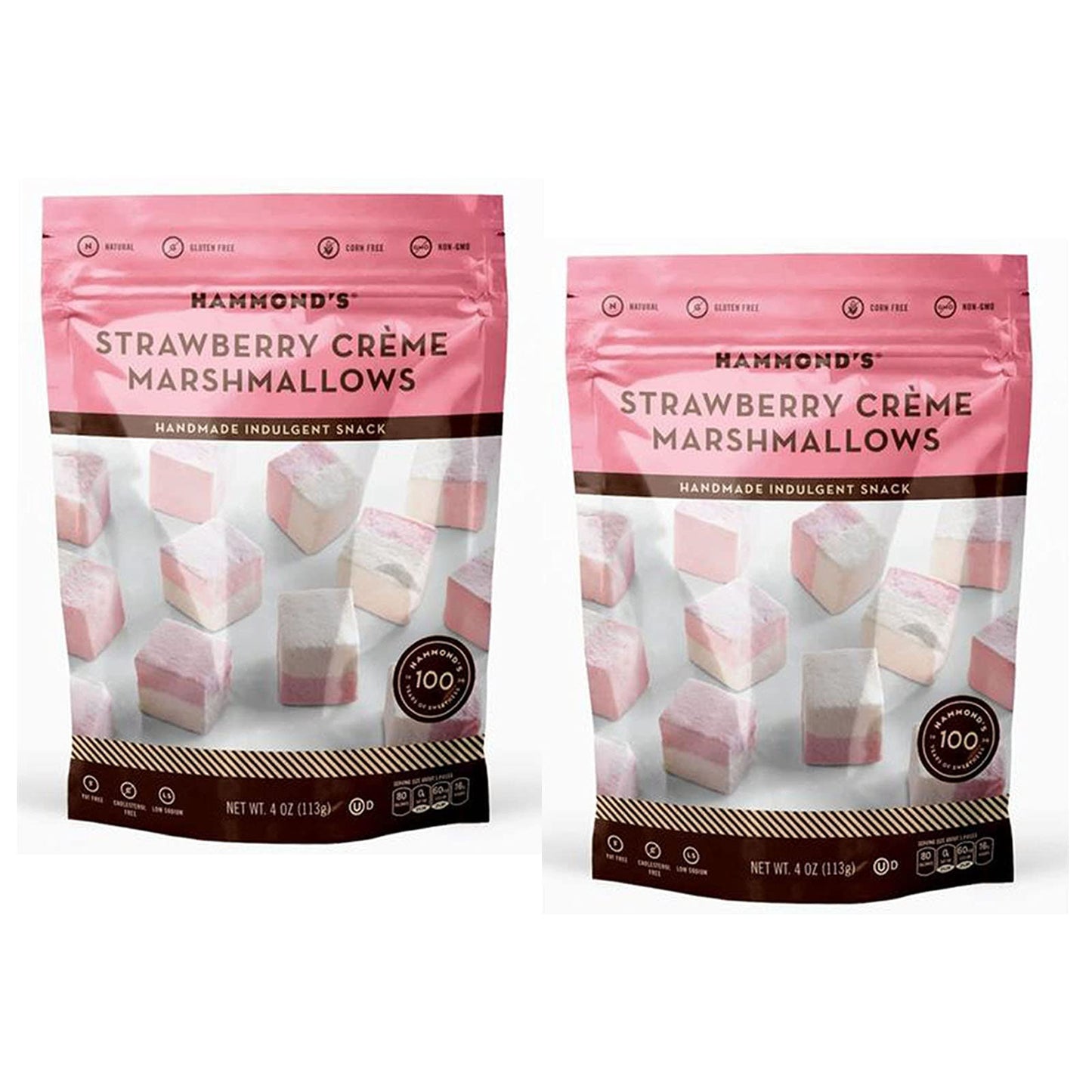 Hammonds Candies Gourmet Marshmallows - Strawberry Creme, Gluten-Free, Kosher, 2 Pack